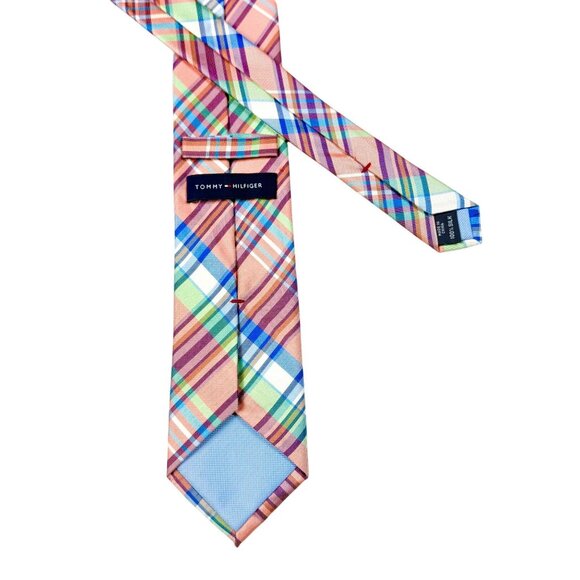 Tommy Hilfiger Spring/Summer Silk Plaid Necktie - 58" x 3.25" - Picture 4 of 6